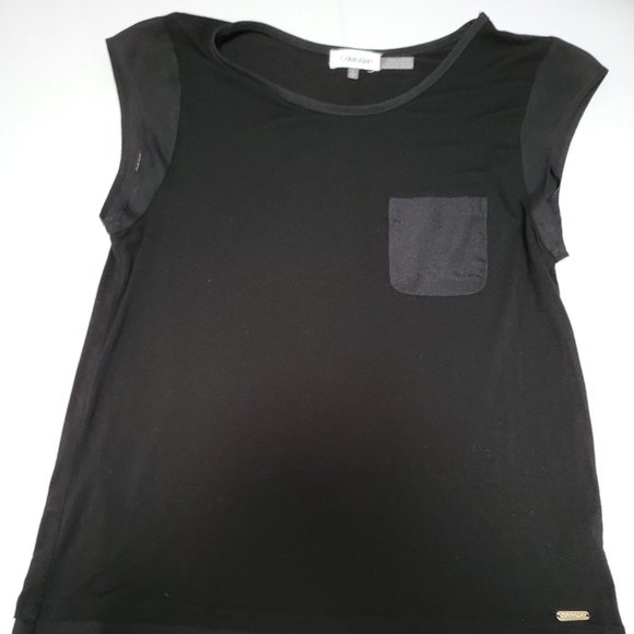 Calvin Klein Tops - Calvin Klein Black Sleeveless Flutter Top - Size S